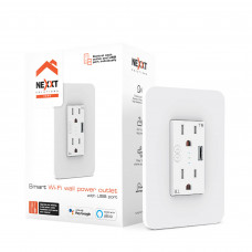 Nexxt Tomacorriente NHE-W100 Smart Home para Pared 2 Tomas + 1 USB