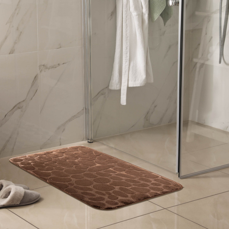 Alfombra de baño antideslizante con patrón geométrico de 1 pieza, alfombra  de piso de diatomita absorbente moderna para baño, Moda de Mujer
