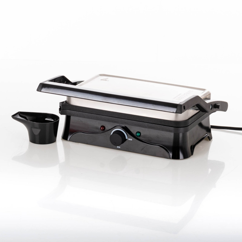 Holstein Prensa Panini / Grill HH-09176003SS Antiadherente con Temperatura Ajustable / Apertura 180°