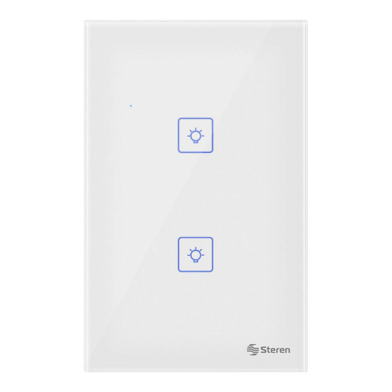 Steren Interruptor Touch Doble Wi-Fi Smart Home SHOME-212 para Pared Programa Horarios 700W