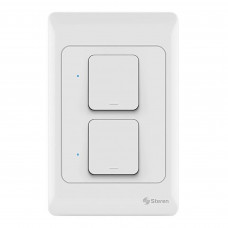 Steren Interruptor Doble Wi-Fi SHOME-116 Smart Home para Pared Programa Horarios 600W