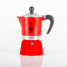 Bialetti Cafetera para Expresso Rainbow Rojo 130ml / 4.3oz / 3 tazas