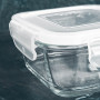 Repostero Cuadrado de Vidrio con Tapa Hermética Plástica Fresco LAV