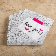 Juego de 20 Servilletas de Papel Cocktail Love Note