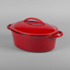 Umco Olla Cacerola Roja Ovalada 30cm de Hierro Francés Fundido Enlozado para Inducción