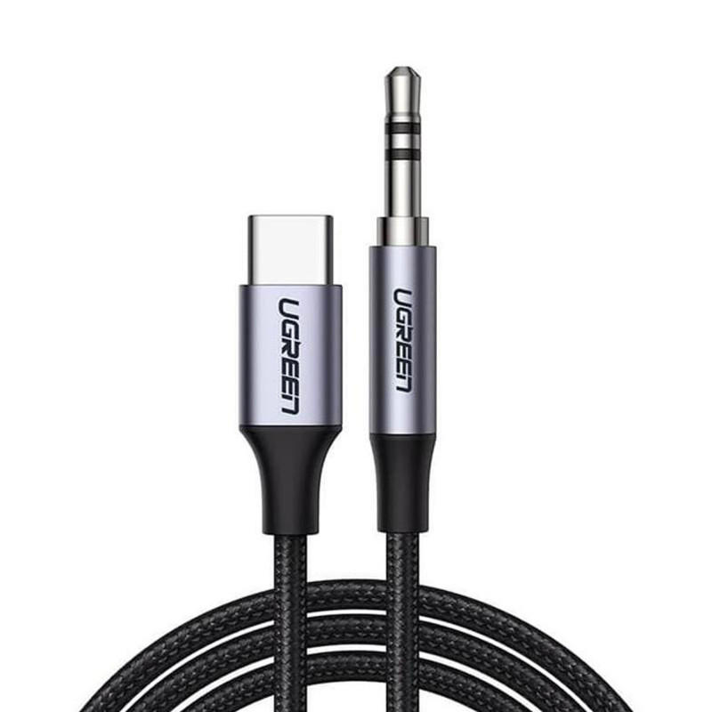 Cable USB-C / 3.5mm Audio Aluminio Tejido Gris Ugreen