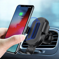 Soporte de Celular con Clip para Ventilación de Auto Con Cargador Negro