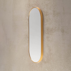 Espejo Ovalado Dorado de Plástico y Vidrio Haus