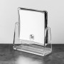Espejo Cuadrado Doble Lado Aumento 5X / Pedestal de Acrílico Clear Novo