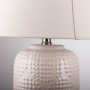 Lámpara para Mesa con Base Cilindro / Textura de Cerámica con Pantalla Redonda Beige 33cm