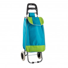 Coche Multiusos de Poliéster y Acero con Ruedas Turquesa / Verde