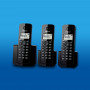 Panasonic Teléfono Inalámbrico KX-TGB113LAB con Contestador de Llamadas y 3 Auriculares con Pantallas de 1.4"