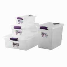 Caja Organizadora de Plástico con Tapa Clear / Morado Sterilite