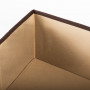 Caja Organizadora Cuadrada Habano / Café 17x35x31cm de Poliéster y Cartón con Tapa y Ventana Haus