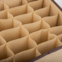 Caja Organizadora Cuadrada Habano / Café con 24 Divisiones de Poliéster y Cartón para Ropa Interior Haus