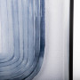 Cuadro Abstracto Azul 60x50cm con Marco Negro de Madera Negro y Protección de Vidrio