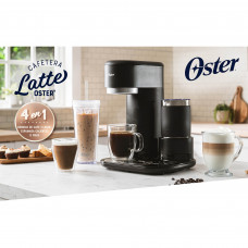 Oster Cafetera para Latte 4-en-1 BVSTDC02B con Filtro Permanente, Espumador y Vaso de 650ml 1400W