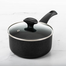 Olla Cacerola Masala Negro 2.05L / 18cm de Aluminio y Antiadherente con Tapa Brinox