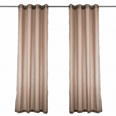 Juego de 2 Cortinas Decorativas Tulipa Taupe 230x130cm de 80% Algodón - 20% Poliéster Haus