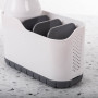 Dispensador Plástico Blanco / Gris para Jabón de Cocina con Portaesponja 3 Servicios Novo