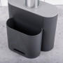 Dispensador para Jabón de Cocina con Portaesponja 0.5 L Gris Flat Plástico