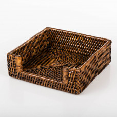 Servilletero Cuadrado Café 6x18x18cm Rattan Haus