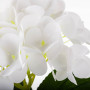 Flor Hortensia 66cm Blanca de Poliéster y Alambre