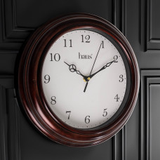 Reloj Redondo Amaderado 30cm de Plástico Haus
