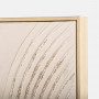 Cuadro Abstracto Beige 40x40cm de Lino con Marco Natural de Madera Haus
