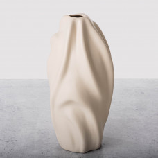 Florero Irregular Beige Vidriado 34x16cm