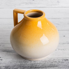 Florero Dual Mostaza / Beige de Cerámica Haus