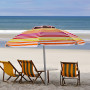 Parasol Playa con Inclinación Multi Franjas 100% Poliéster Haus