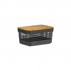 Canasto Grid de Polipropileno con Tapa de Bambú