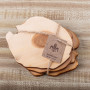Juego de 4 Posavasos Pinecone Natural de Madera