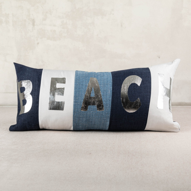 Forro para Cojín Beach 70x35cm Azul / Celeste Poma Rosa