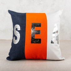Forro para Cojín Sea 45x45cm Azul / Naranja 100% Poliéster Poma Rosa