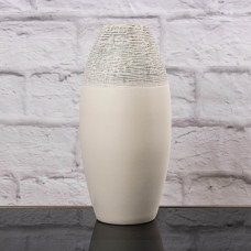 Alponto Florero 38cm Beige / Gris de Cerámica