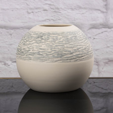 Alponto Florero 18cm Beige / Gris de Cerámica
