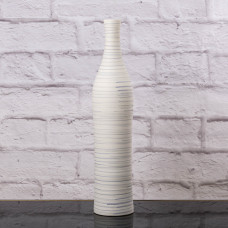 Alponto Florero Rayas 63cm Azul / Blanco de Cerámica