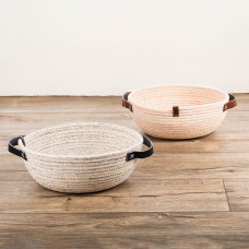Canasta Dalia con Asas 12x30cm Crudo 100% Algodón