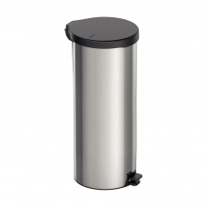 Basurero Redondo con Tapa y Pedal 30L de Acero Inoxidable y Polipropileno Tramontina