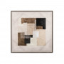 Cuadro Taupe / Multicolor 60x60cm con Marco Café de Madera