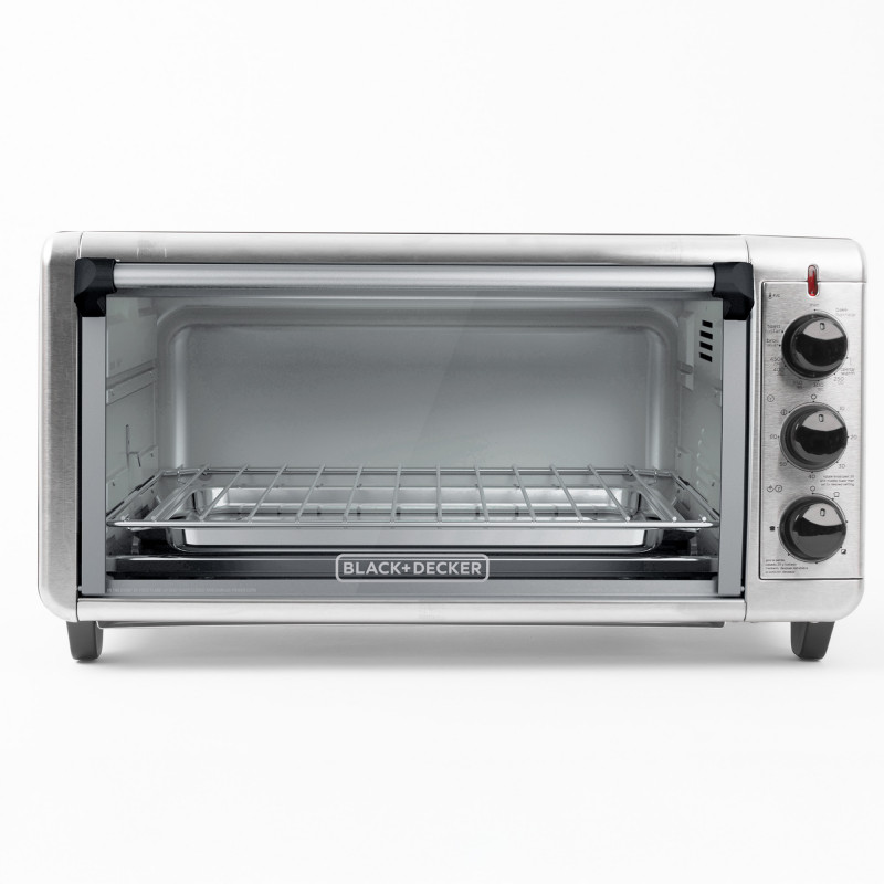 Black & Decker Horno Tostador TO3260XSBD Silver para 8 Rebanadas con Perilla 26L 1500W