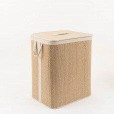 Haus Hamper Grande Natural / Habano de Bambú y Madera con Tapa y Asas
