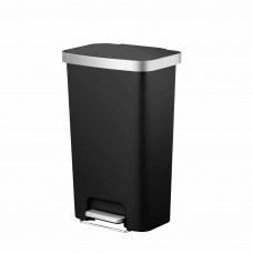 Basurero Cuadrado Negro 35L de Plástico con Pedal