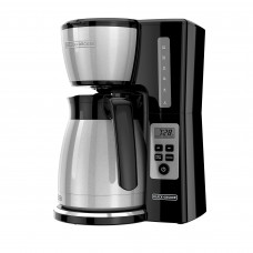 Black & Decker Cafetera 12Tz CM2046S-LA Silver / Negro con Jarra Térmica Exterior de Acero Inoxidable 750W