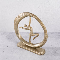 Figura Bailarina Redondo Dorado de Aluminio