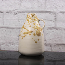 Alponto Florero Jarrón 27cm Beige / Mostaza de Cerámica