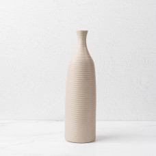 Florero Botella Rayas Taupe 30cm