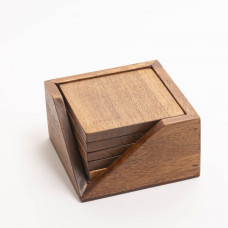 Juego de 6 Posavasos Geo 8.5cm de Laurel con Base Cuadrada